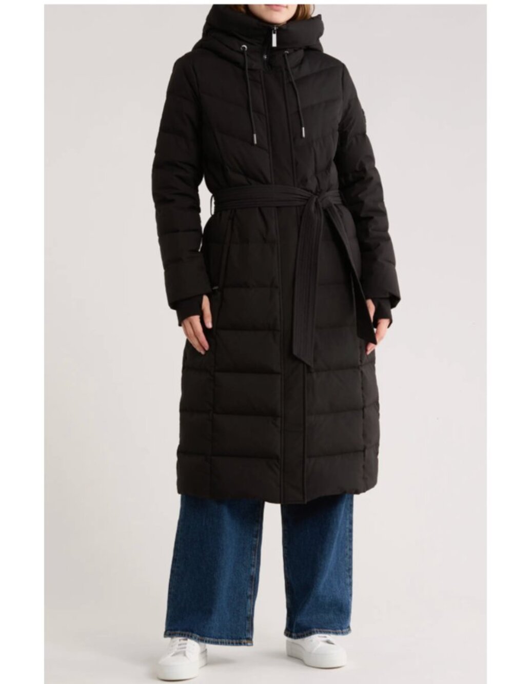 MICHAEL KORS - Women's Hooded Belted Puffer Coat, Size S quilted hooded puffer c